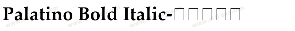 Palatino Bold Italic字体转换